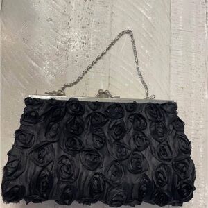 Elegant Black Rose Clutch